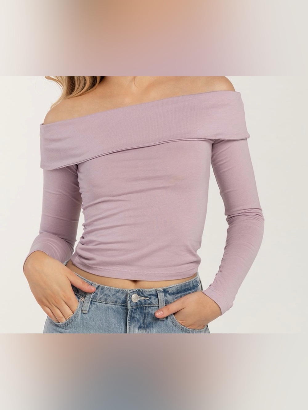 Full Tilt Off‑Shoulder Long Sleeve Top